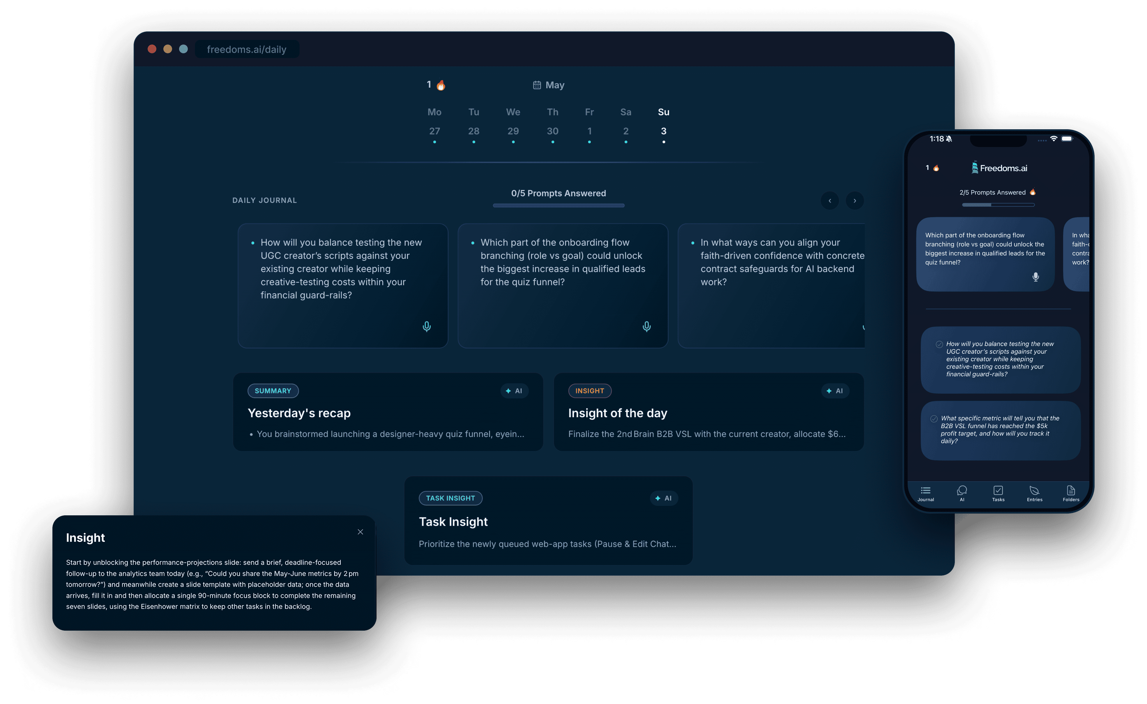 Daily prompts dashboard
